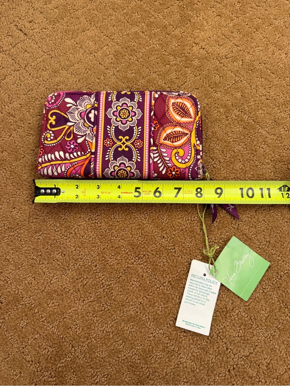 Vera Bradley Safari Sunset Purple Floral Accordion Wallet Zip Around NWT - Picture 2 of 8